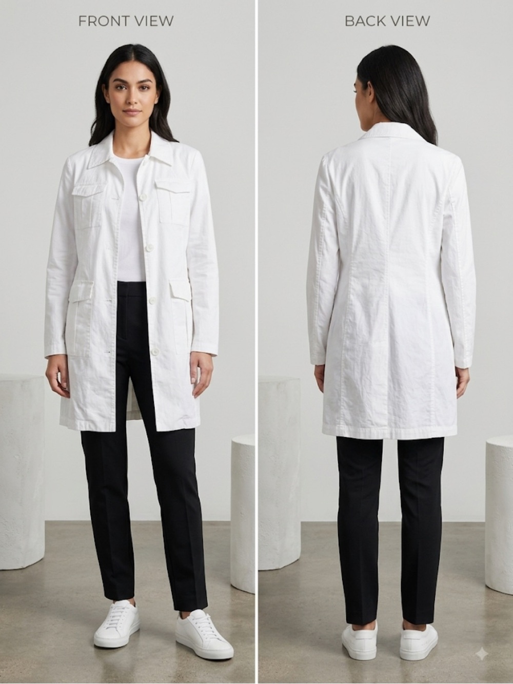 White Long Lightweight Trench Coat